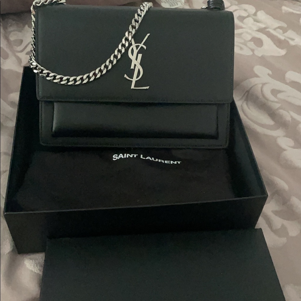 Authentic- Medium Silver Ysl Sunset - image 3